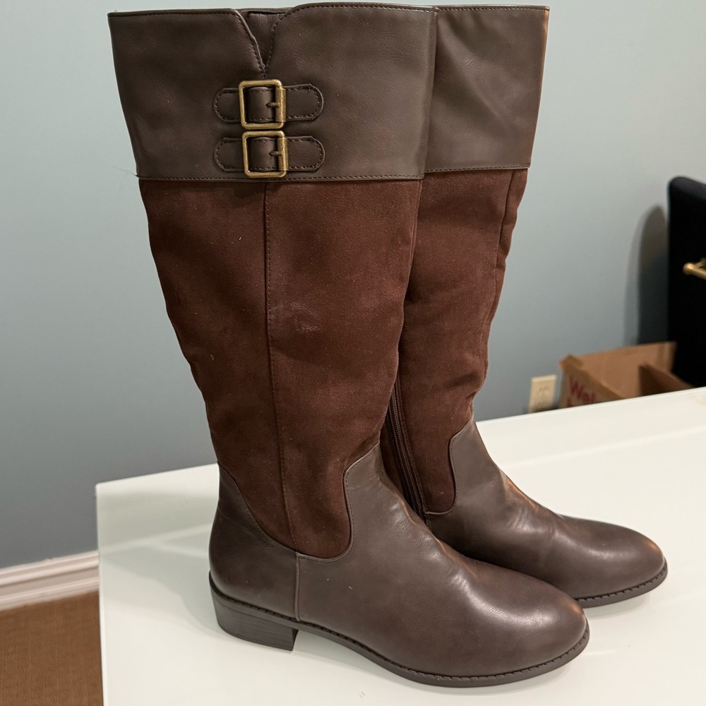 Women’s Size 9 Tall Brown Two-Tone Swashbuckling Boots